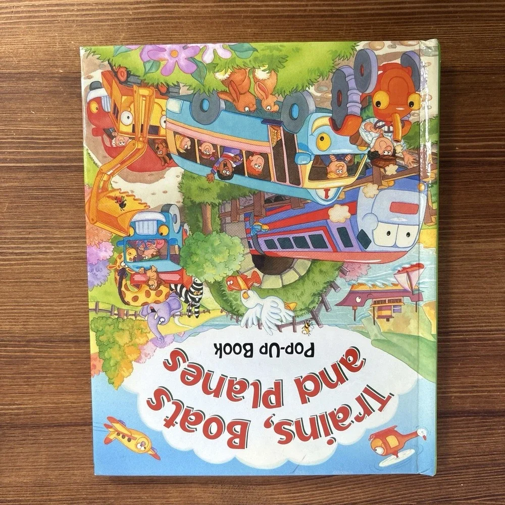 Trains Boats and Planes Pop Up Book 2003 Hardcover Complete Working Pop Ups